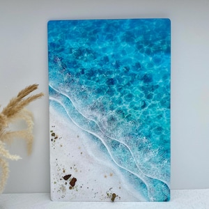 3D Ocean Resin Art: Handmade Beach Decor, Personalized Coastal Gift