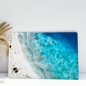 Custom 3D Ocean Resin Art: Handmade Beach Decor