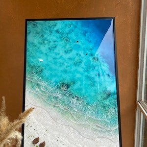 Custom 3D Ocean Resin Art: Handmade Island Landscape Decor