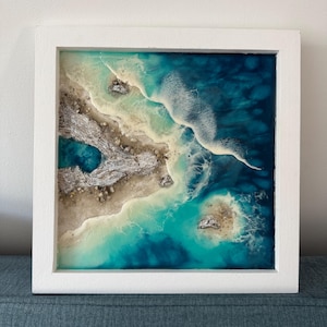 Seascape,Ocean resin wall art,Coastal home decor, Beach wall resin art, Sea waves resin art, Sea wall decor,resin beach, 3d sea,Coral reef