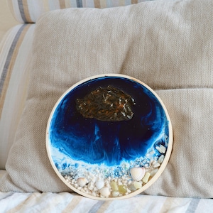 Ocean Waves Resin Wall Art – Coastal Beach Decor, Seascape Resin Painting, Modern Ocean Wall Hanging