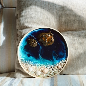 Ocean Waves Resin Wall Art – Coastal Beach Decor, Seascape Resin Painting, Modern Ocean Wall Hanging