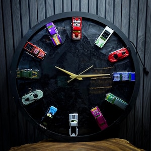 Car Miniature Resin Wall Clock | Handmade Car Wall Clock | Unique Auto Gift | Car-Themed Resin Wall Clock | Epoxy Wall Clock